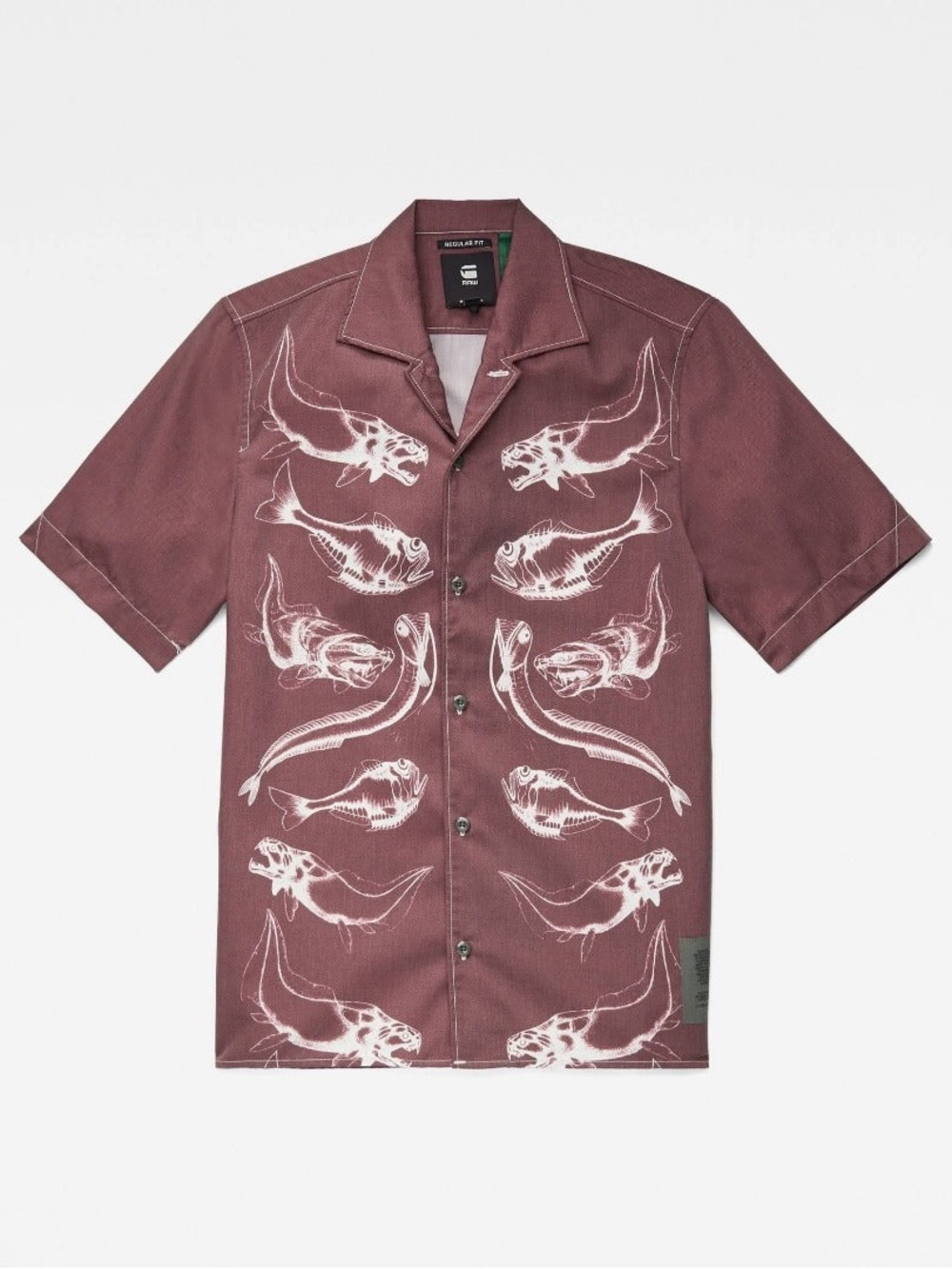 G-STAR RAW Hawaiian Service Short Sleeve Button Up Shirt in Ox Blood Size XS
